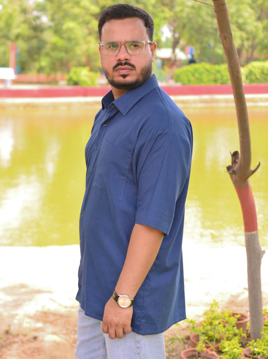 Essential Peacock Blue - Solid - Relaxed Fit Men's Shirt