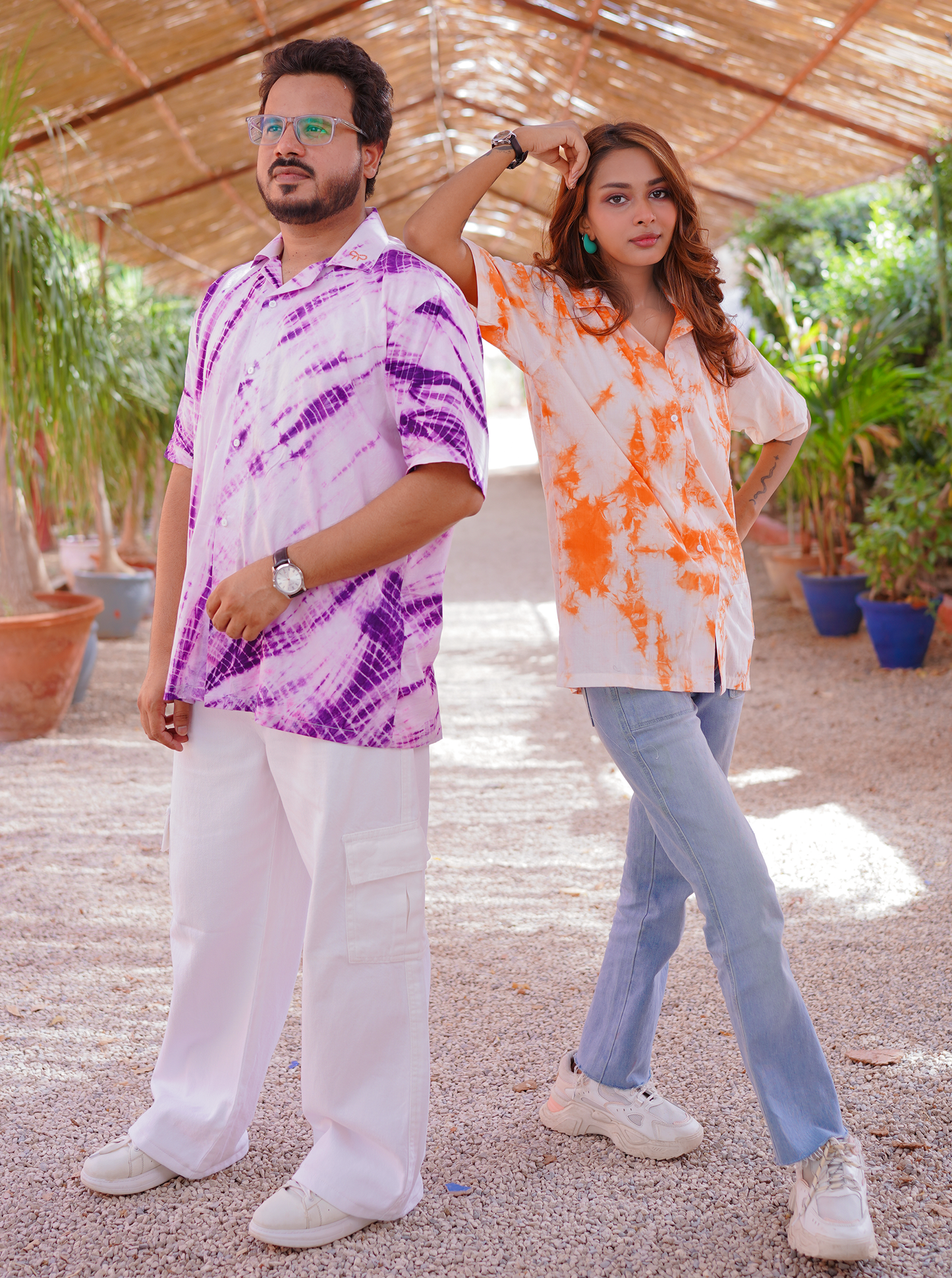 Side by side in swirls