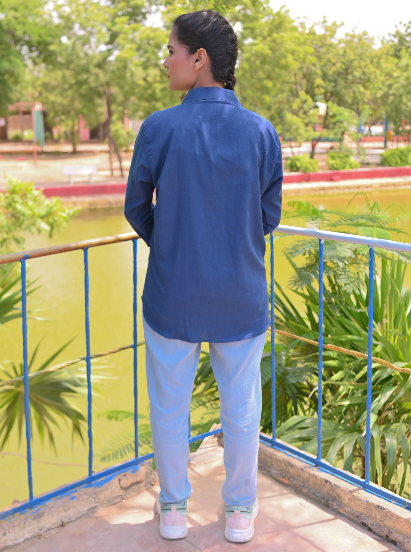 Essential Peacock Blue - Solid - Full Sleeve Relaxed Fit Women's Shirt