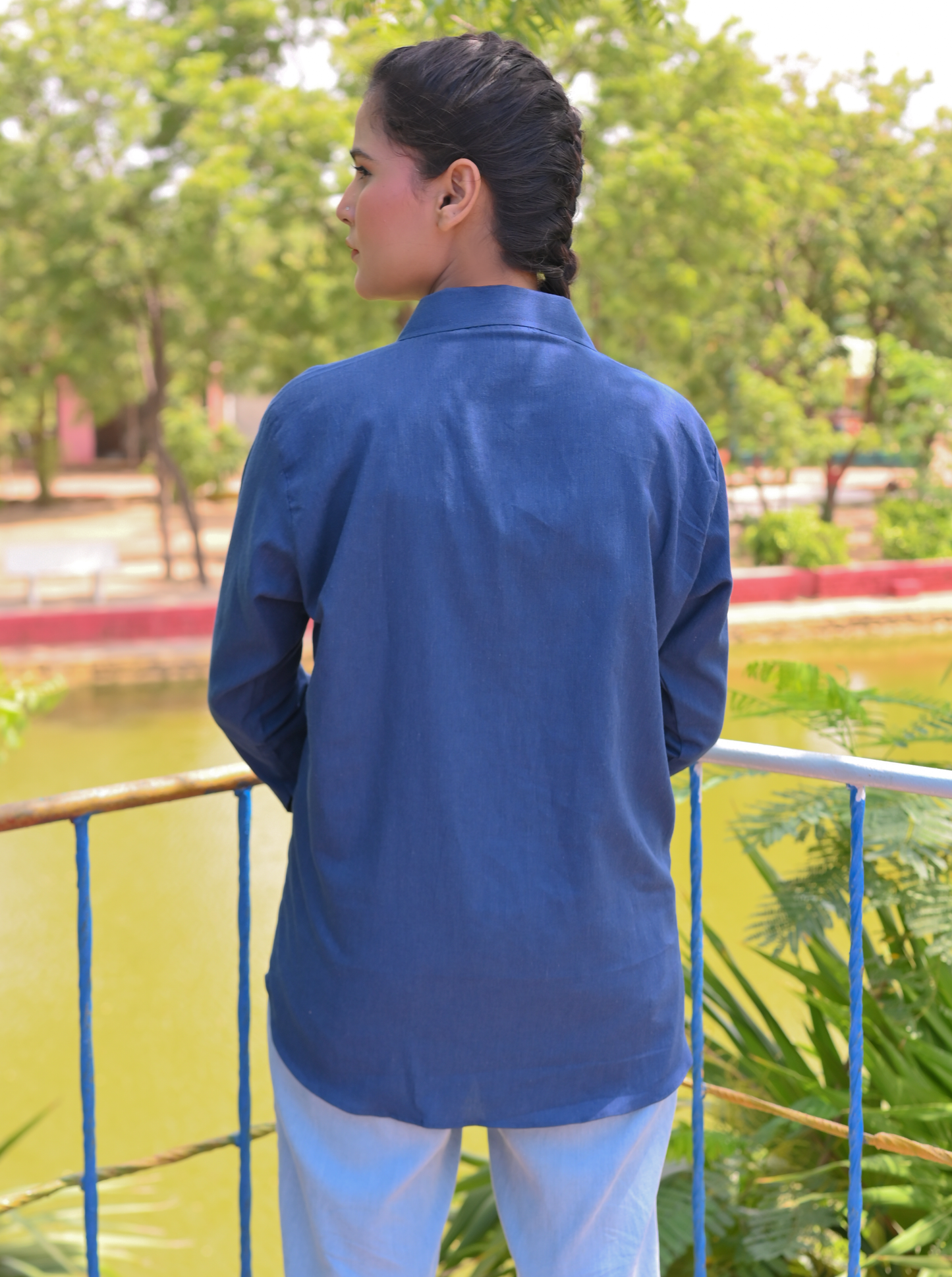 Essential Peacock Blue - Solid - Full Sleeve Relaxed Fit Women's Shirt