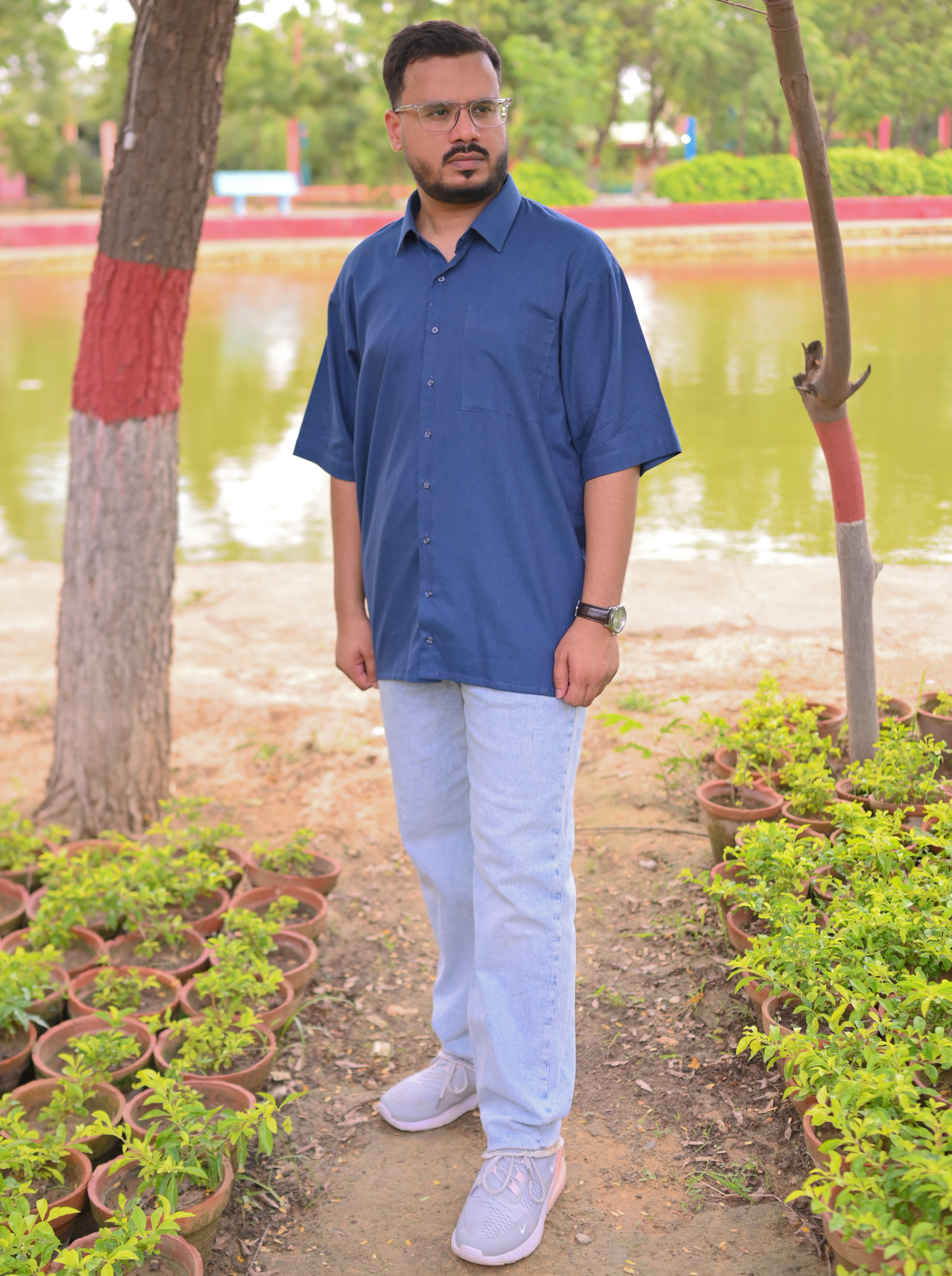 Essential Peacock Blue - Solid - Relaxed Fit Men's Shirt